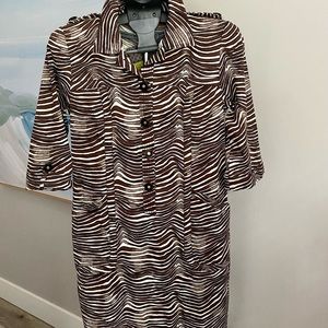 Tory Burch- Keely Dress. Brown zebra print